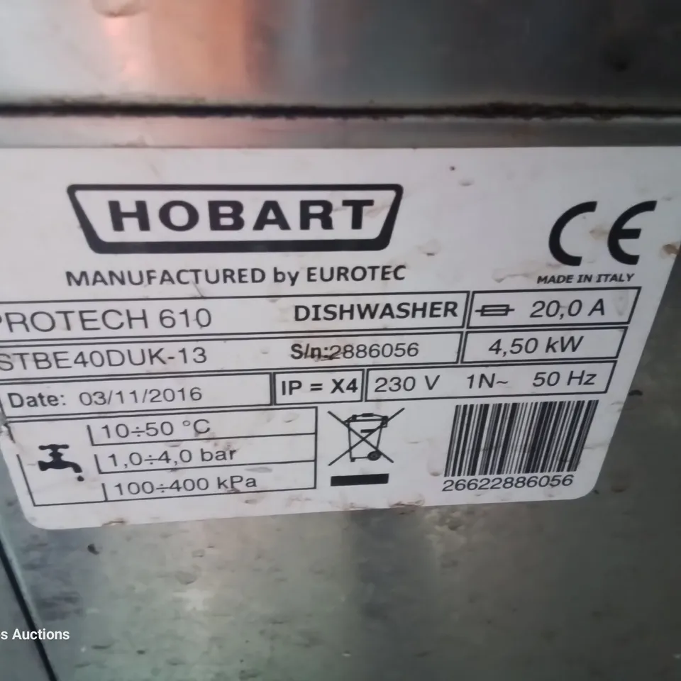 HOBART PROTECH 610 FREESTANDING DISHWASHER 