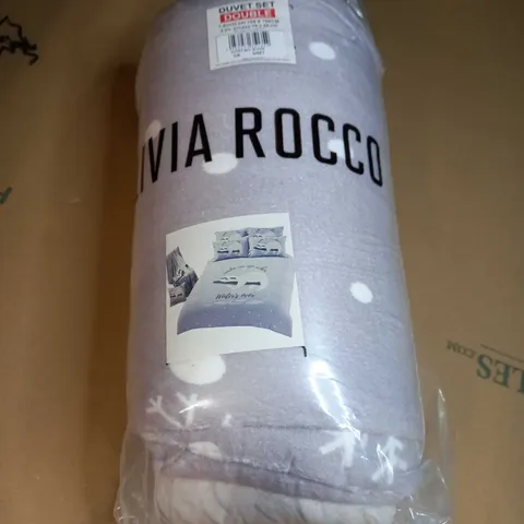 PACKAGED OLIVIA ROCCO GREY SLOTH DOUBLE DUVET SET