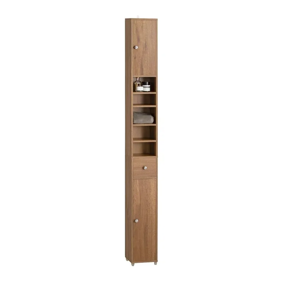 BOXED 20 X 180 CM FREESTANDING MUNFORD BATHROOM CABINET - NATURAL (1 BOX)