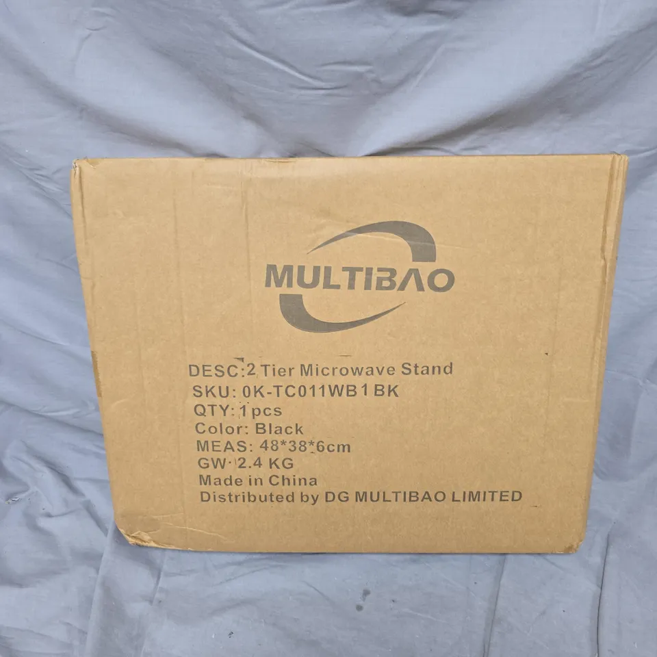 MULTIBAO 2 TIER MICROWAVE STAND IN BLACK 