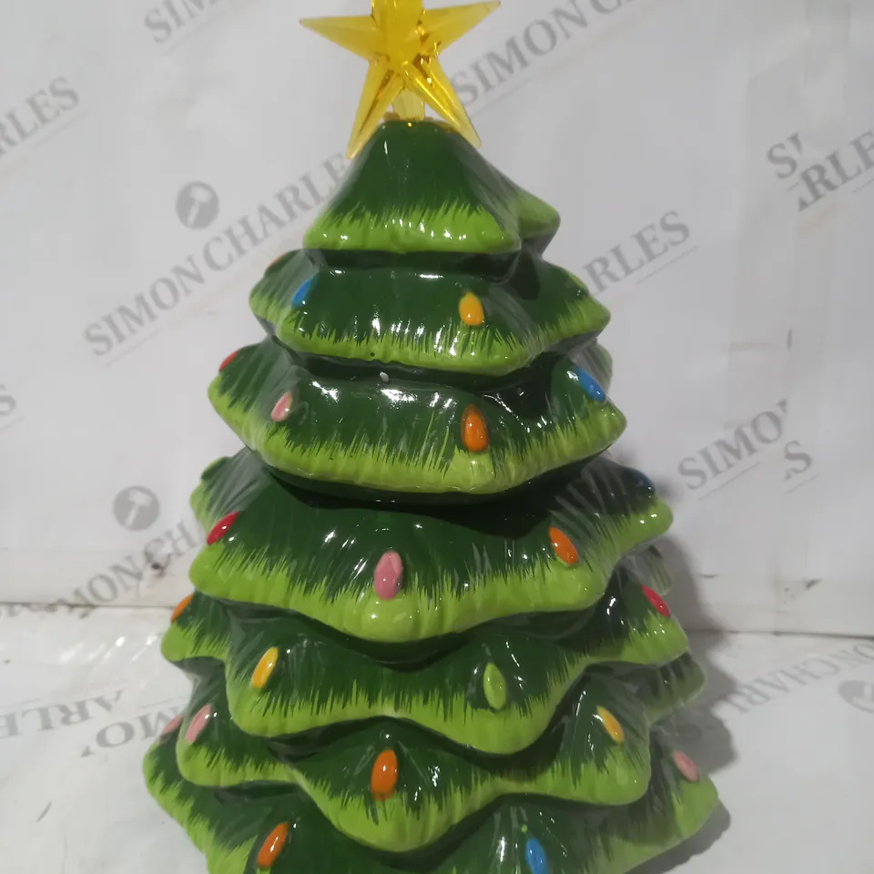 BOXED MR CHRISTMAS LIGHT UP NOSTALGIC TREE COOKIE JAR