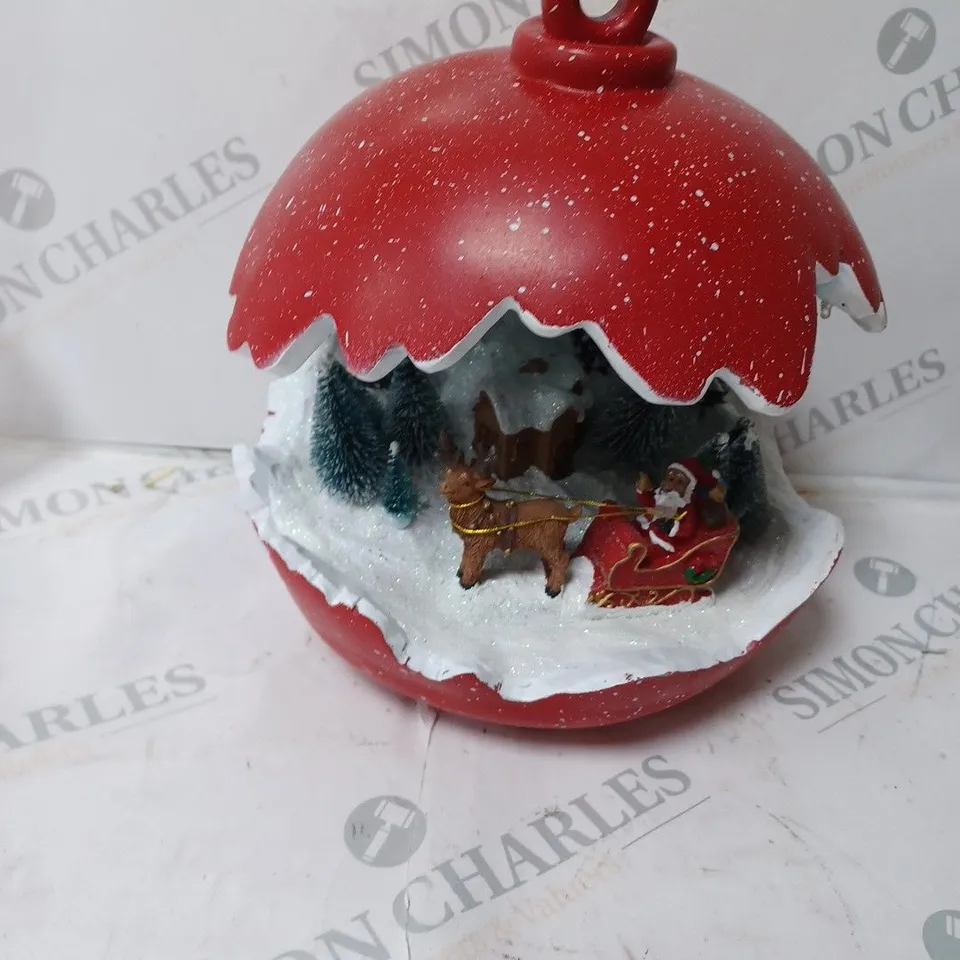 SANTAS EXPRESS PRE-LIT SPHERE WITH CHRISTMAS CHARACTER SCENE