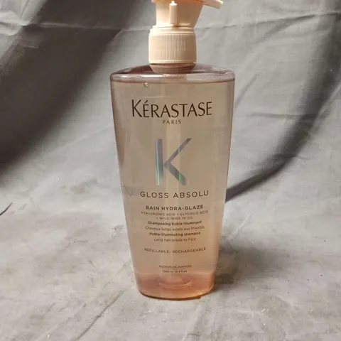 KERASTASE PARIS K GLOSS ABSOLU BAIN HYDRA GLAZE HYALURONIC ACID + GLYCOLIC ACID + WILD ROSE IN OIL 500ML SHAMPOO