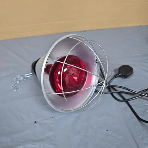 METAL CAGE LAMP WITH RED GLASS BULB – LIGHTING FIXTURE