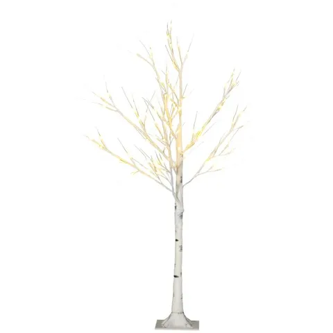 BOXED HOMCOM 4FT ARTIFICIAL WHITE BIRCH TREE LIGHT WITH WARM WHITE PRE-LIT LED LIGHT FOR INDOOR AND COVERED OUTDOOR USE