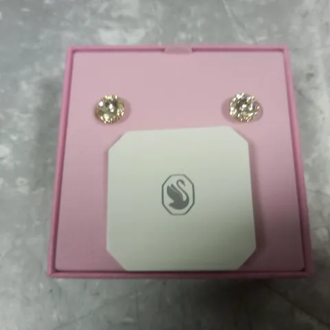 BOXED PAIR OF SWAROVSKI ROUND STUD EARRINGS