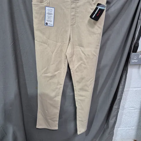 BEIGE WOMEN'S SLIM-FIT TROUSERS – UK 16 (EU 44), 31" INSEAM
