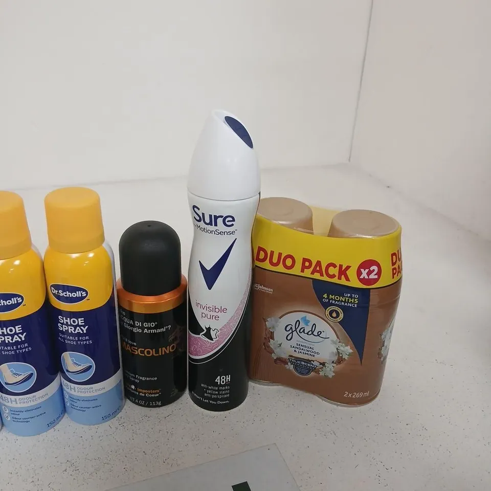 APPROXIMATELY 20 ASSORTED AEROSOLS TO I NCLUDE; ASSORTED HEALTH & BEAUTY PRODUCTS (HAIRCARE & STYLING) – L’ORÉAL, DR. SCHOLL’S, SURE, GLADE