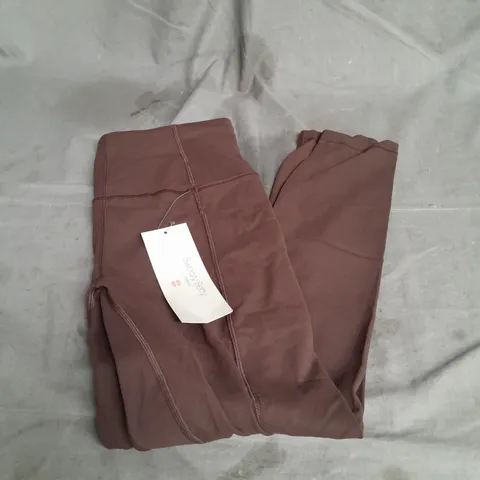 SWEATY BETTY SUPER SOFT 7/8 YOGA LEGGINGS IN CACAO BROWN SIZE S
