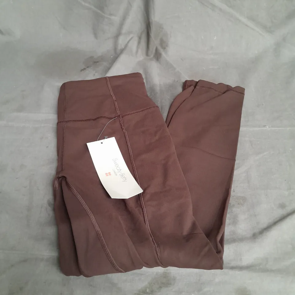 SWEATY BETTY SUPER SOFT 7/8 YOGA LEGGINGS IN CACAO BROWN SIZE S