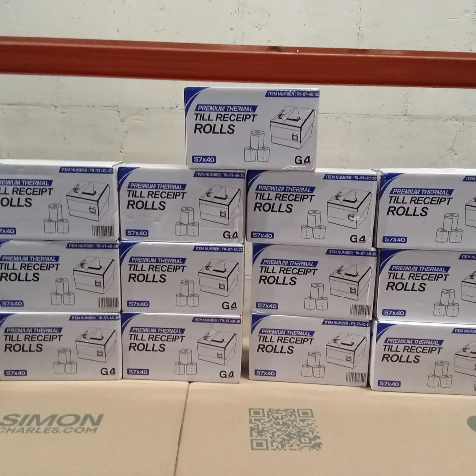 APPROX 13 x BOXES OF PREMIUM THERMAL TILL RECEIPT ROLLS
