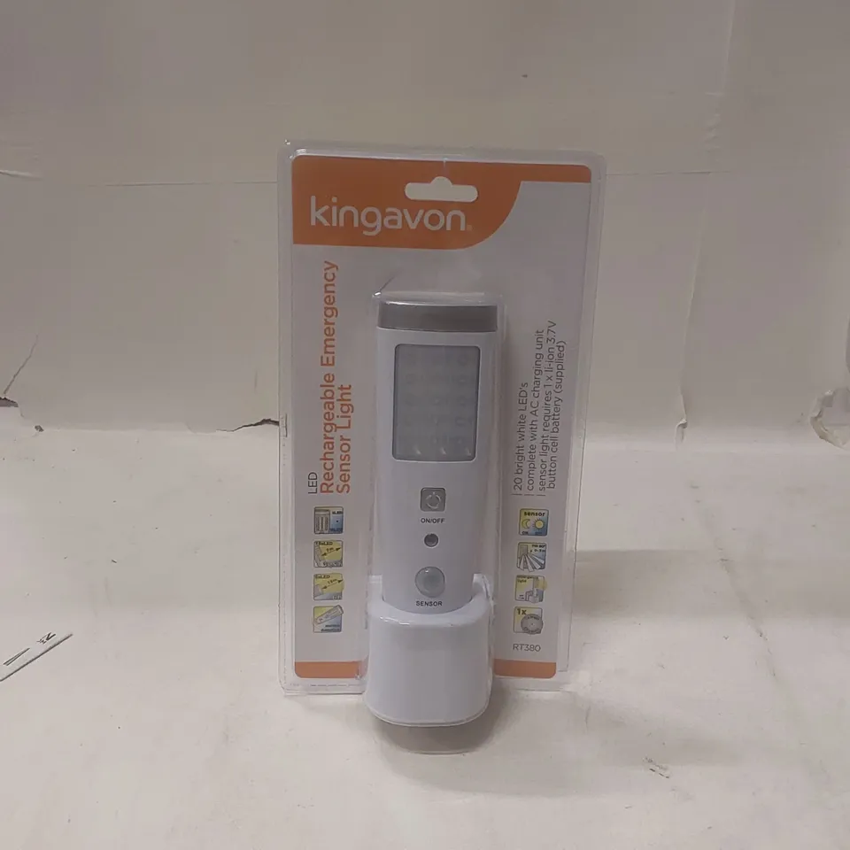 KINGAVON LED RECHARGEABLE EMERGENCY SENSOR LIGHT – IN PACKAGING
