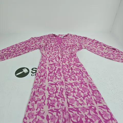 SUKRITI WOMEN'S PINK PATTERNED DRESS, SIZE S (UK)