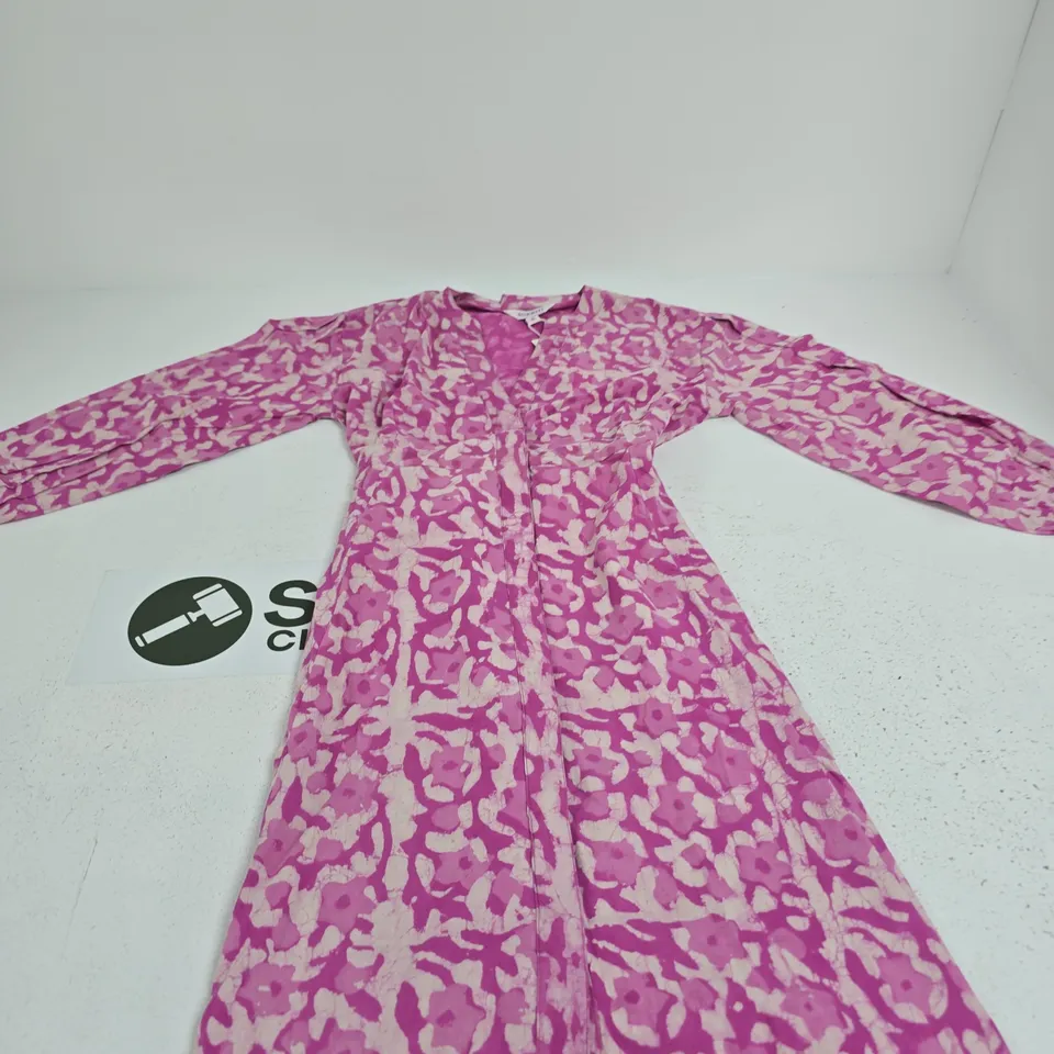 SUKRITI WOMEN'S PINK PATTERNED DRESS, SIZE S (UK)