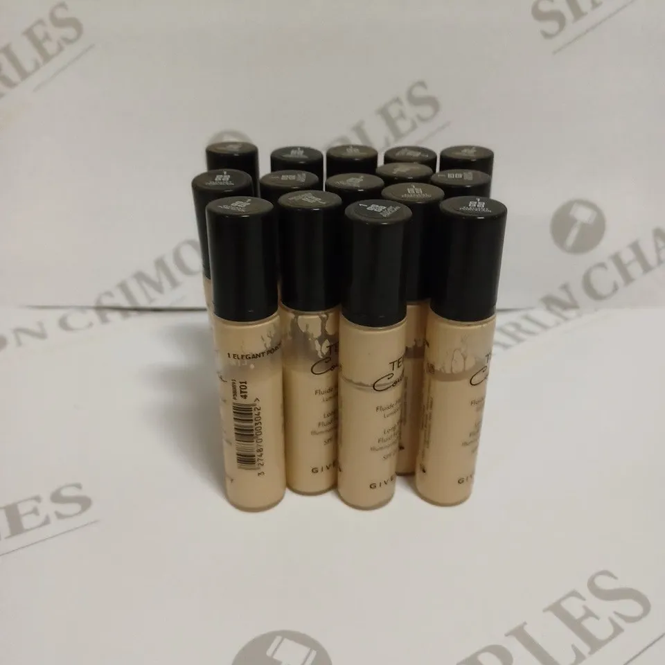 LOT OF 15 GIVENCHY TEINT COUTURE LONG-WEARING FLUID FOUNDATION - #1 ELEGANT PORCELAIN SHADE