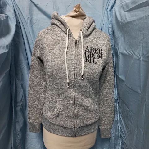 ABERCROMBIE & FITCH ZIP HOODIE – GREY, XS (UNISEX)