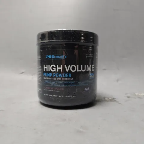 SEALED PESCIENCE HIGH VOLUME PUMP POWDER CAFFEINE FREE PRE WORKOUT ACAI BERRY PUNCH