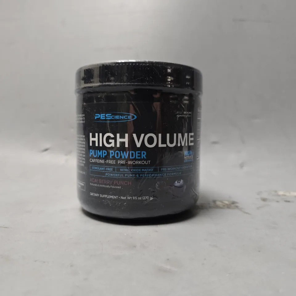 SEALED PESCIENCE HIGH VOLUME PUMP POWDER CAFFEINE FREE PRE WORKOUT ACAI BERRY PUNCH 