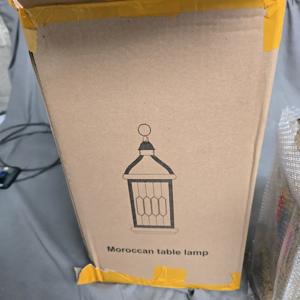 MOROCCAN TABLE LAMP – LANTERN-STYLE WITH CRYSTAL ACCENTS