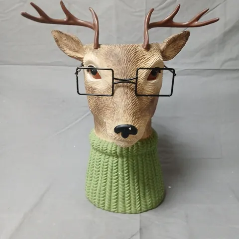 Garden Reflections Novelty Deer Head Planter with Glasses