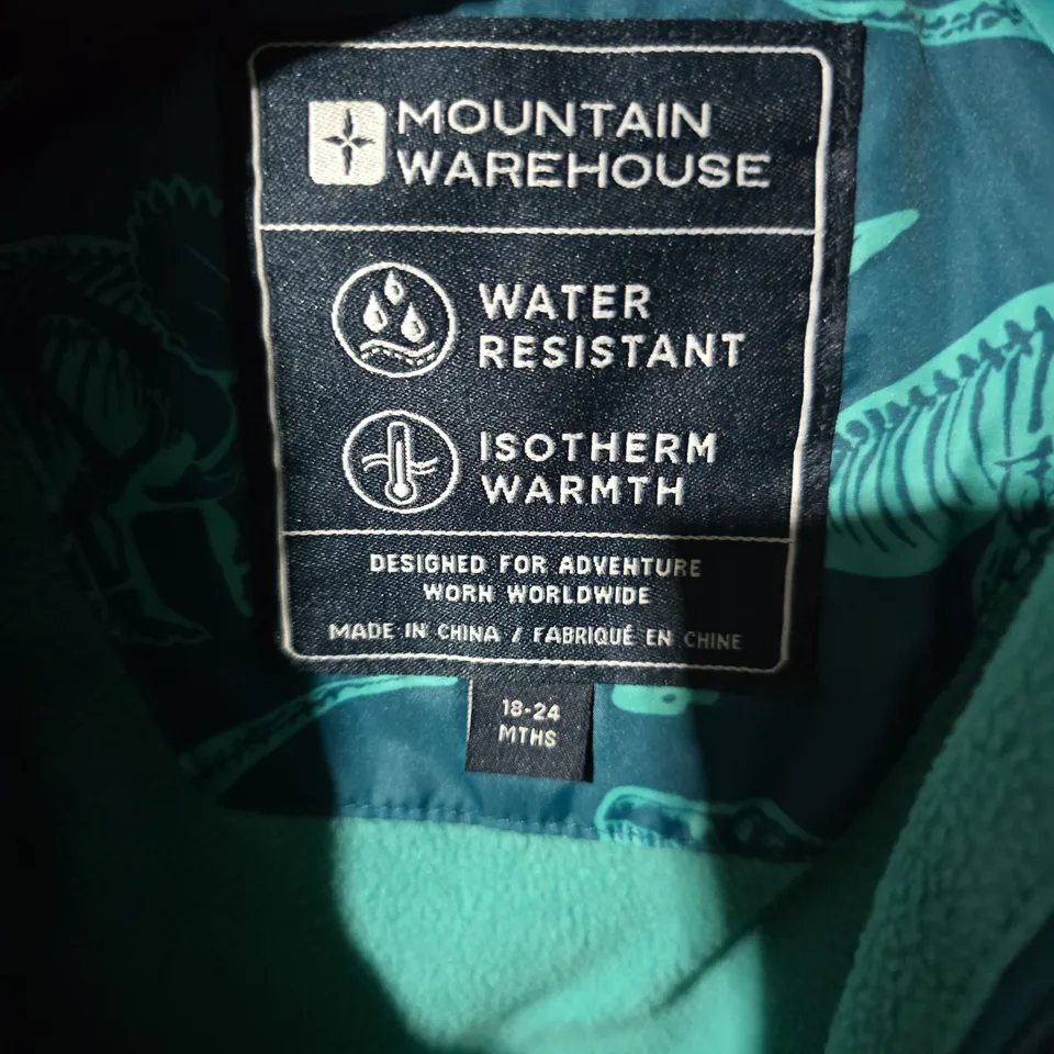 MOUNTAIN WAREHOUSE KIDS' PUFFER JACKET - DINOSAUR PRINT, 18-24 MONTHS