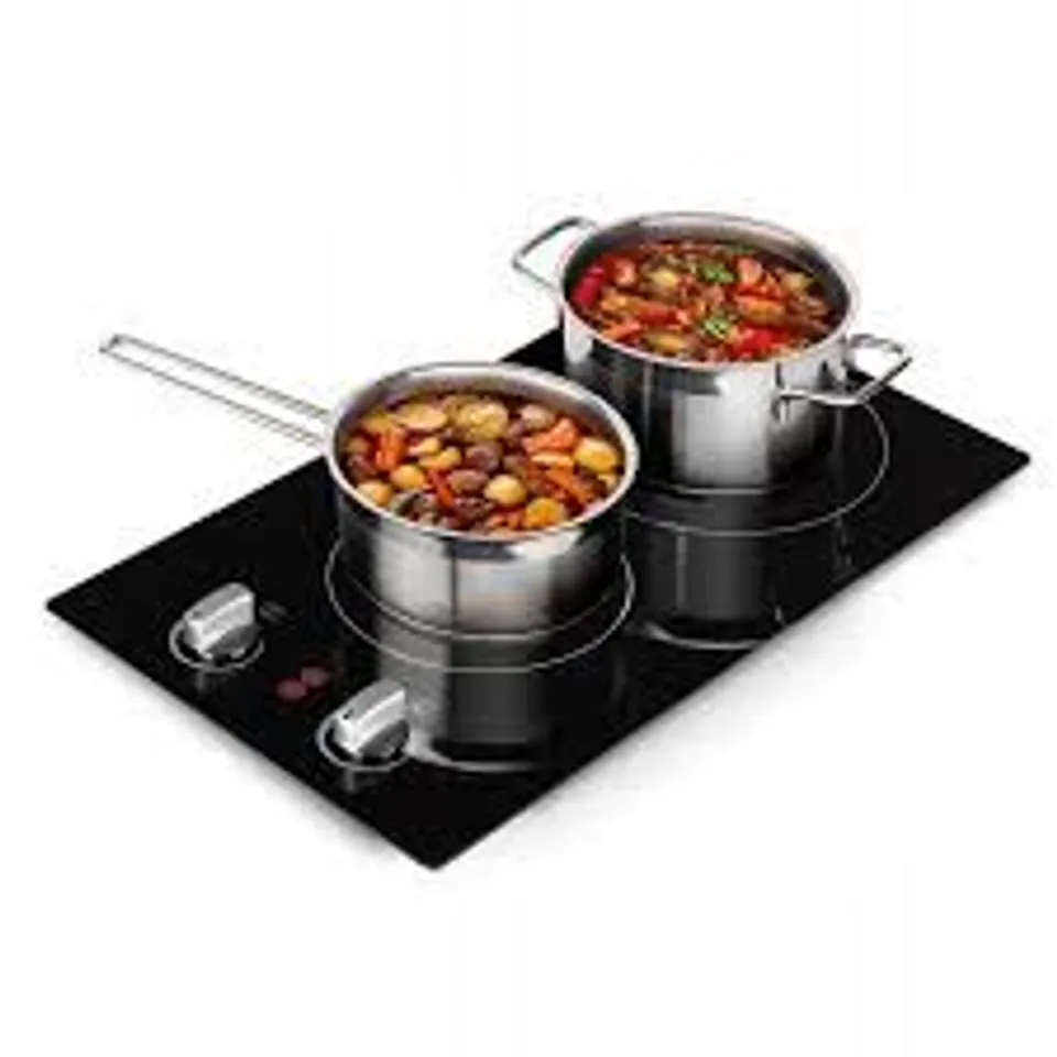 BOXED KLARSTEIN EASYCOOK DOMINO CERAMIC HOB 3000W ROTARY CONTROL BLACK