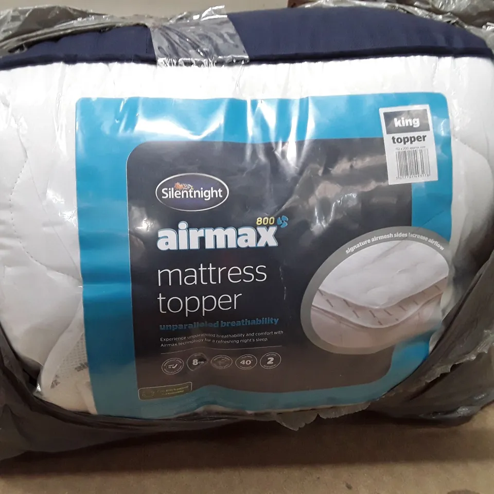 BAGGED SILENTNIGHT AIRMAX 8cm THICK BREATHABLE MATTRESS TOPPER // SIZE: KING