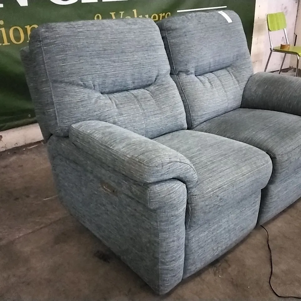 QUALITY BRITISH DESIGNED & MANUFACTURED G PLAN SEATTLE 2 SEATER POWER RECLINER WAFFLE MARINE FABRIC SOFA 