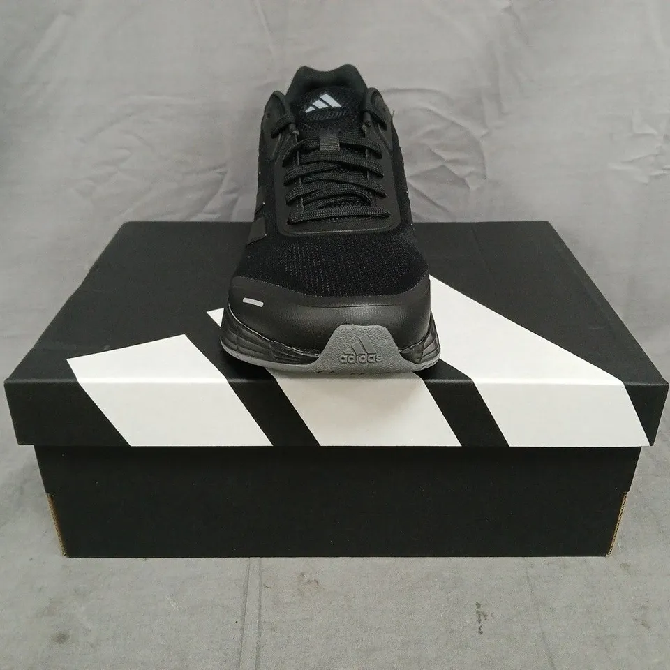 BOXED PAIR OF ADIDAS DURAMO X SHOES IN BLACK SIZE UK 7