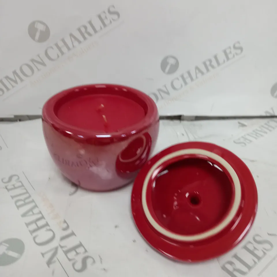 HOMEWORX BY HARRY SLATKIN & CO. CERAMIC MEDIUM APPLE CANDLE