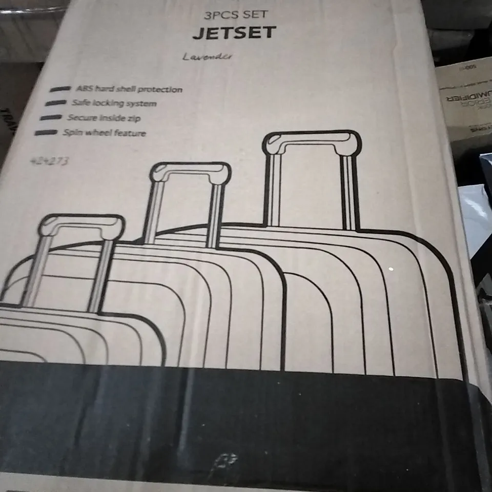 BOXED 3PCS SET JET-SET LAVENDER SUITCASES