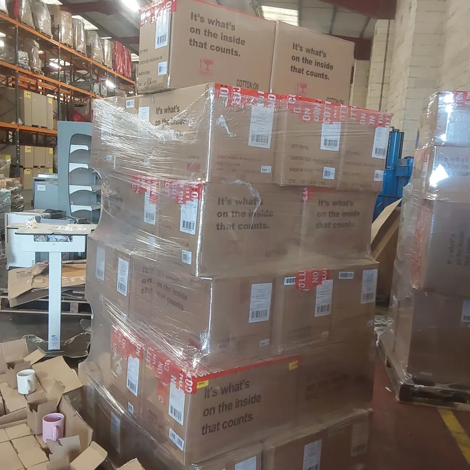 PALLET CONTAINING A VERY LARGE QUANTITY OF BRAND NEW ASSORTED TYPO MUGS