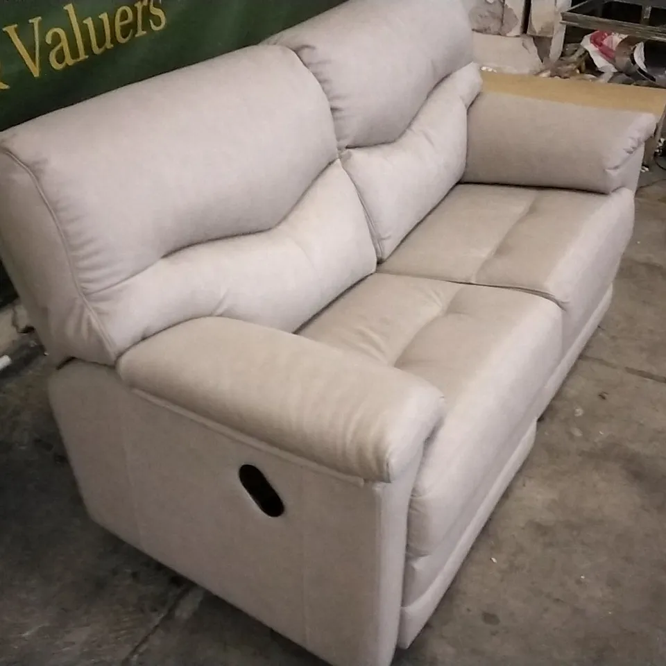 QUALITY BRITISH DESIGNED & MANUFACTURED G PLAN CREAM LEATHER ELECTRIC RECLINING 2 SEATER SOFA