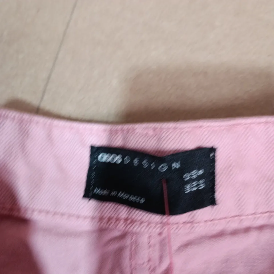 ASOS DESIGN SLIM BARREL JEANS – PALE PINK, UK 12
