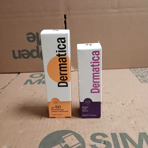 2 X DERMATICA PRODUCTS: RETINAL 0.2% SERUM 30ML + SPF50 DEFENCE SUNSCREEN 50ML