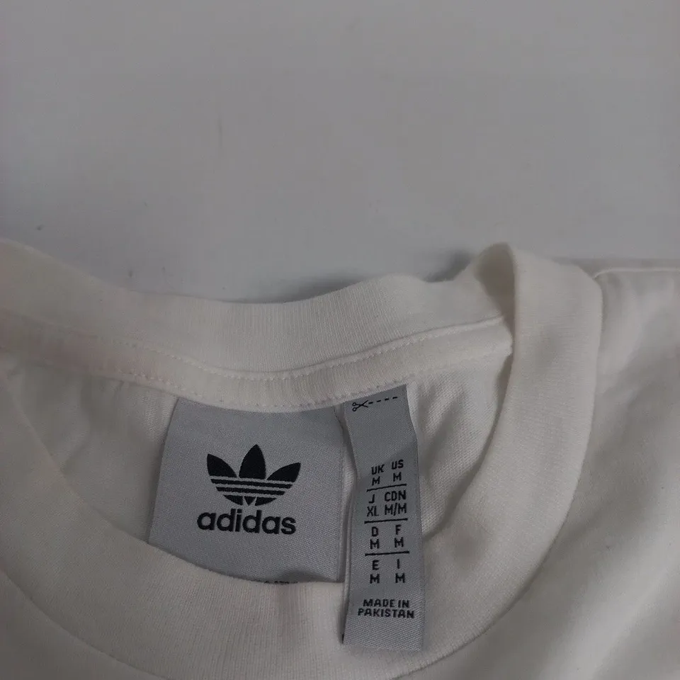 ADIDAS MEDIUM WHITE T SHIRT WITH LOGO