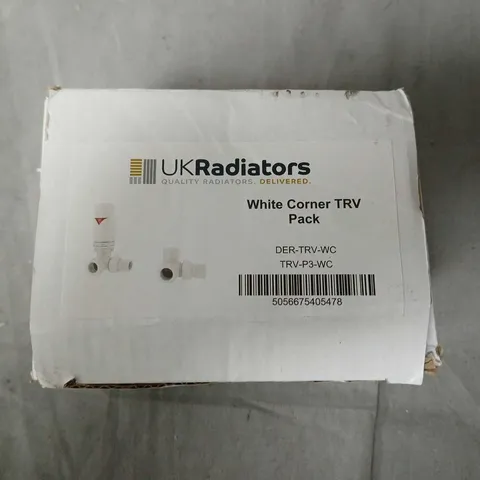 UK RADIATORS WHITE CORNER TRV PACK – TRV-P3-WC
