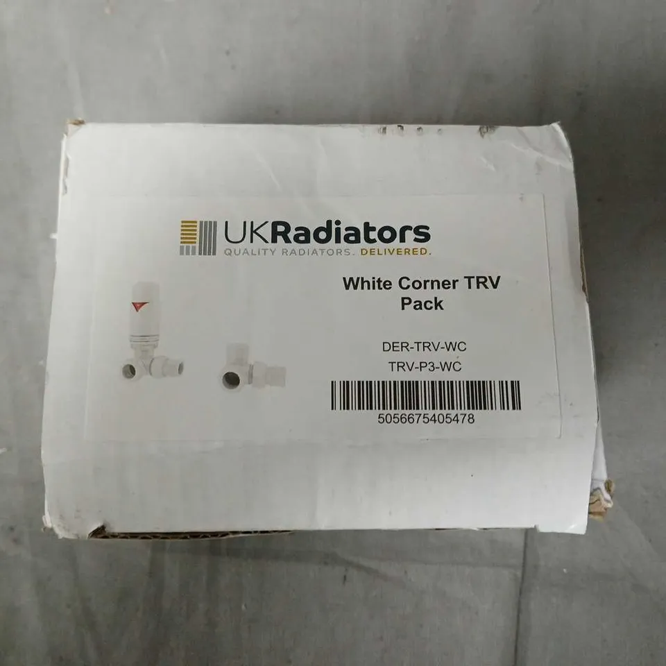 UK RADIATORS WHITE CORNER TRV PACK – TRV-P3-WC