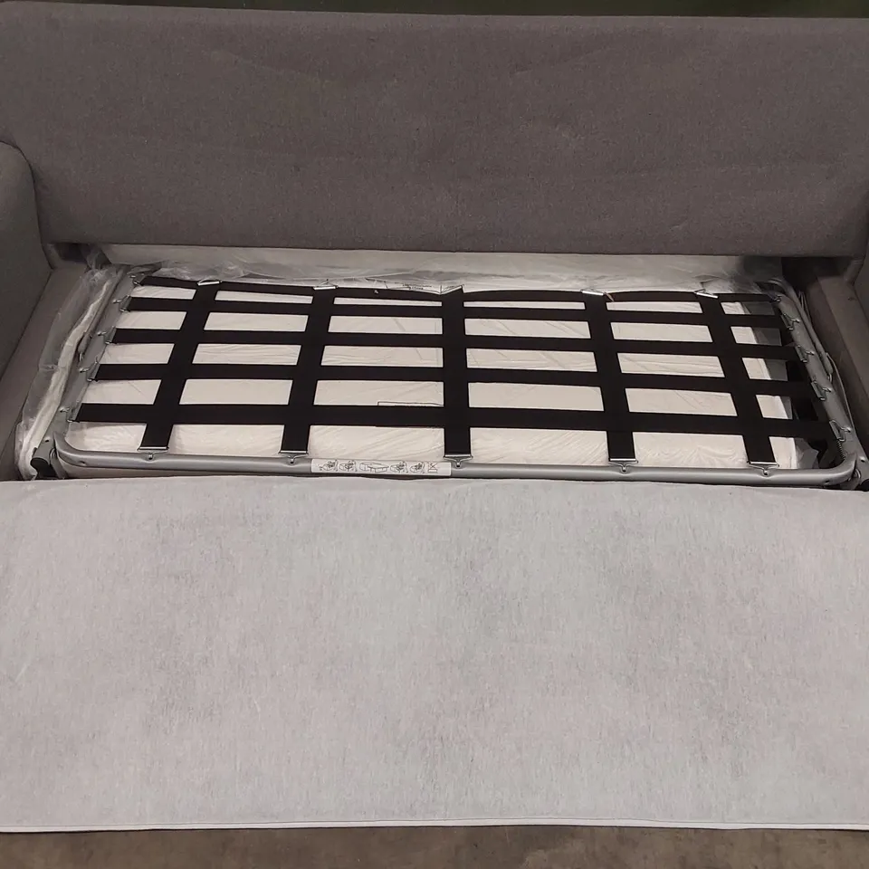 QUALITY DESIGNER FABRIC UPHOLSTERED SOFA BED - GREY