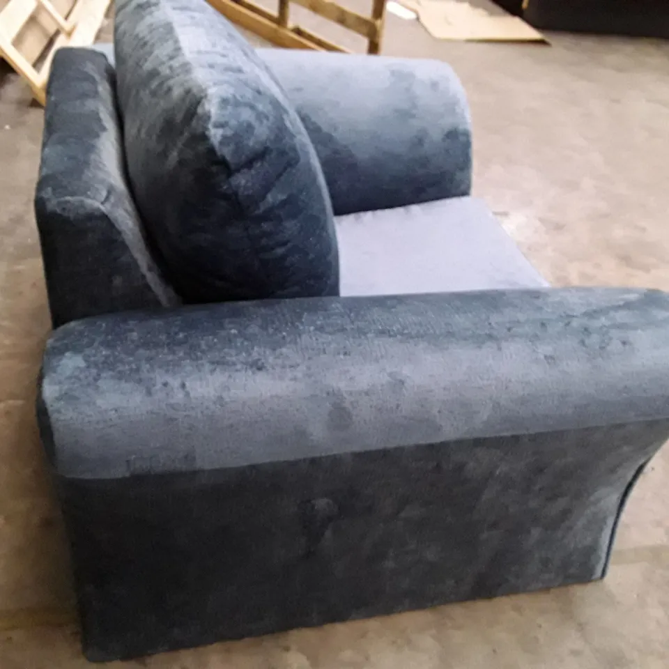 QUALITY DESIGNER ARMCHAIR - BLUE FABRIC 