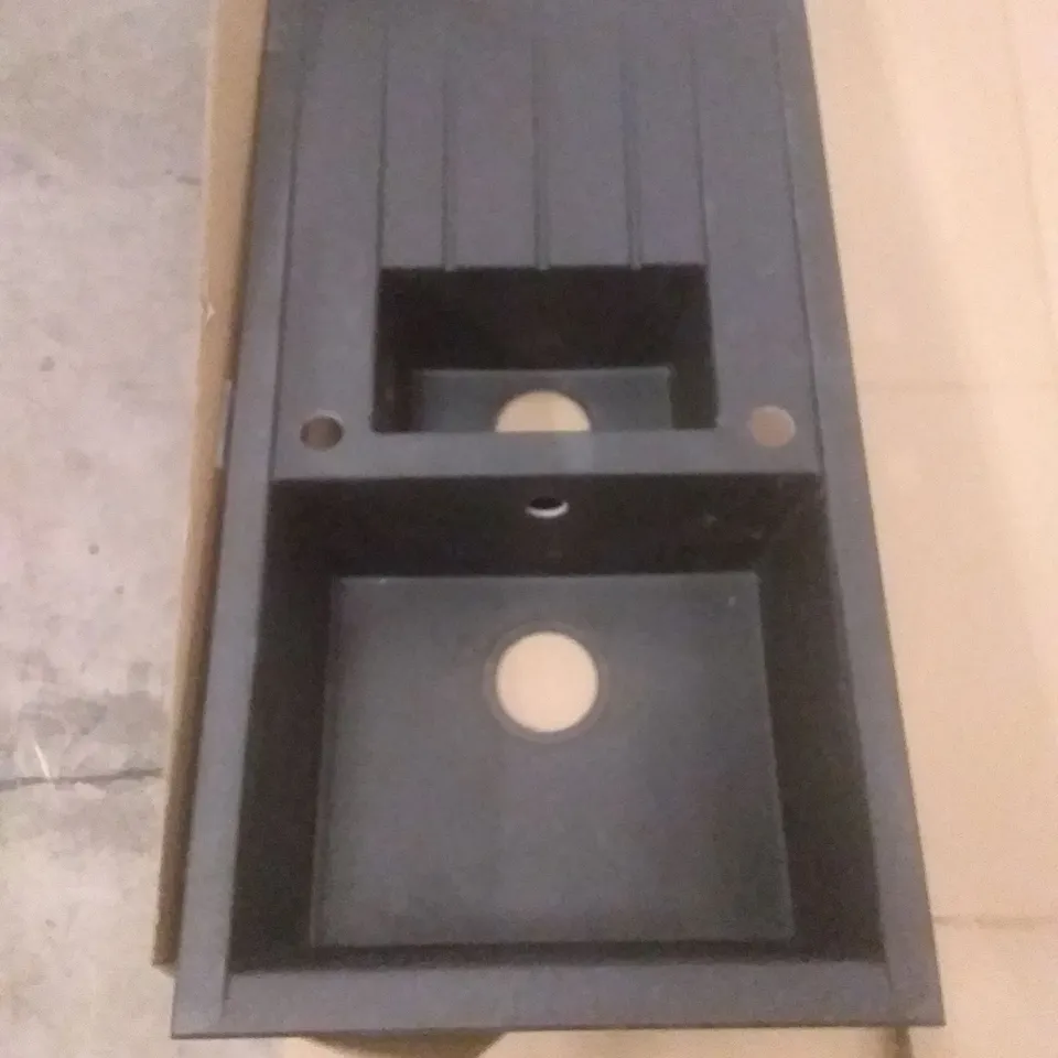 BOXED 1.5 SINK WITH DRAINER - BLACK 100 X 50CM
