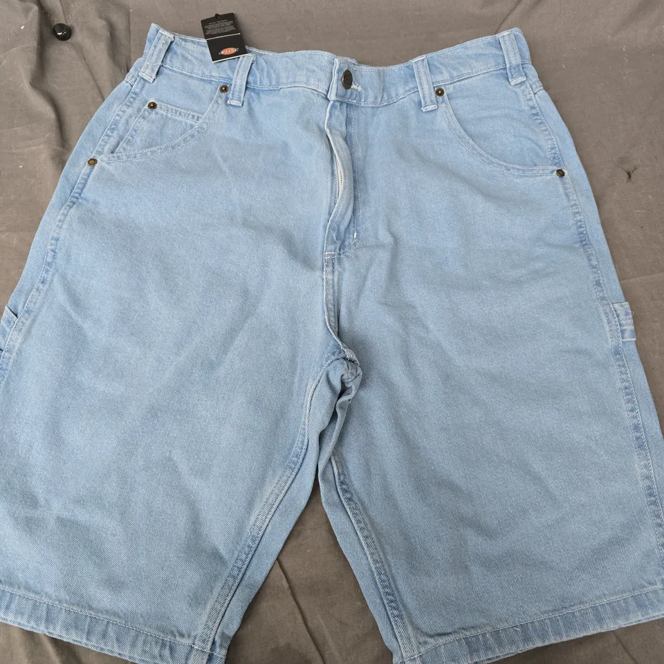 DICKIES GARYVILLE DENIM SHORTS IN VINTAGE BLUE - W34