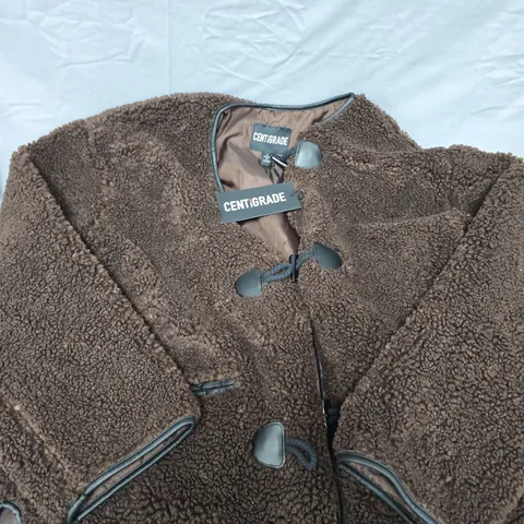 CENTIGRADE BROWN TEDDY-FLEECE COAT – SIZE M