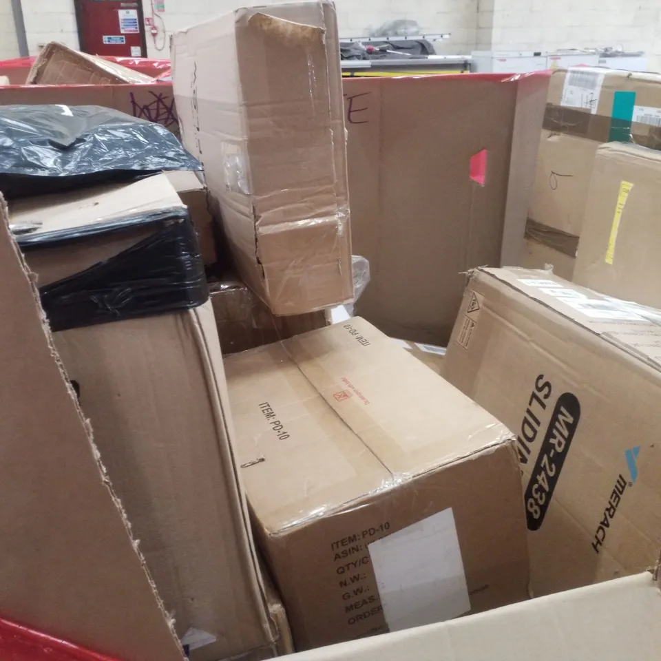 PALLET CONTAINING ASSORTED PRODUCTS INCLUDING SLEEPING BAG, ENVIRONMENTAL INLINE FAN, GOVEE UPLIGHTER FLOOR LAMP, ROLLER BLIND & UNIVERSAL TOILET SEAT RISER