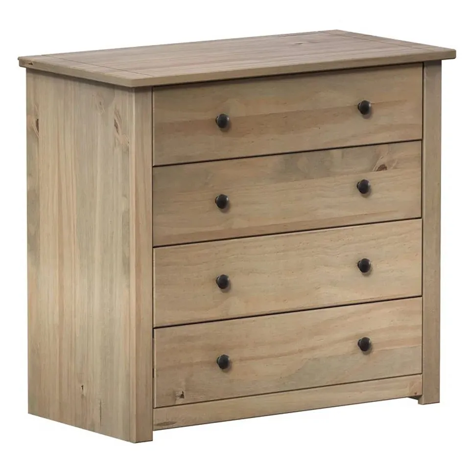 BOXED WEISS PANAMA 4 DRAWER CHEST SOLID PINE WOOD (1 BOX)