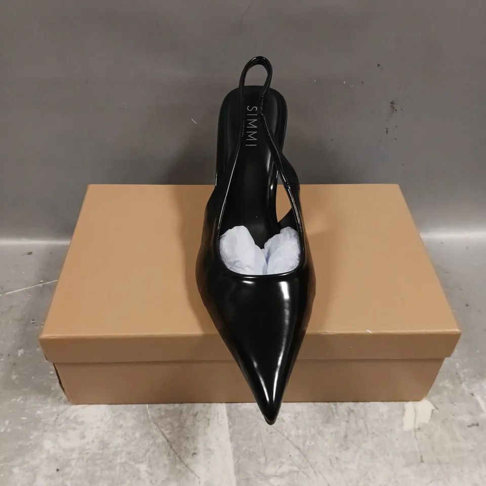 BOXED PAIR OF SIMMI LONDON SLIP ON SHOES IN BLACK - 7