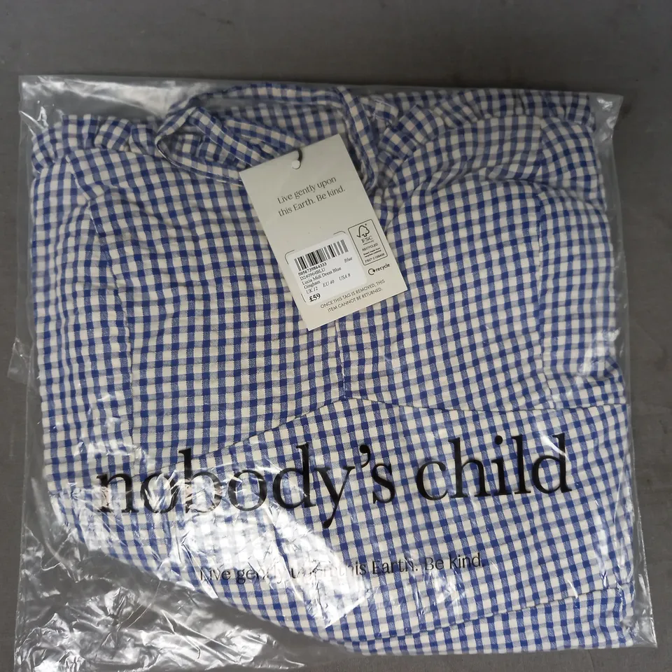 NOBODY'S CHILD LUCIA MIDI GINGHAM DRESS IN BLUE SIZE 12