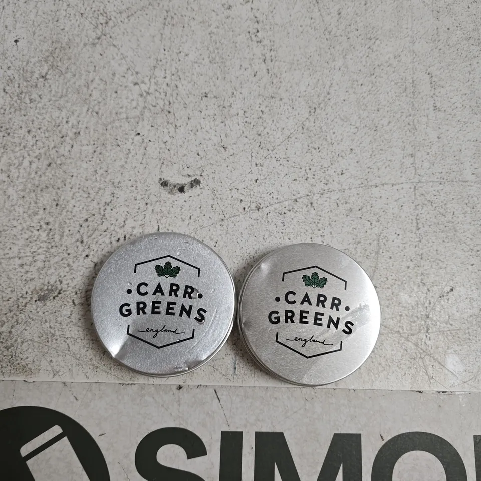 CARR GREENS NATURAL DEODORANT – SET OF 2 TINS (60G EACH) – GERANIUM & LEMON; VANILLA & LEMON
