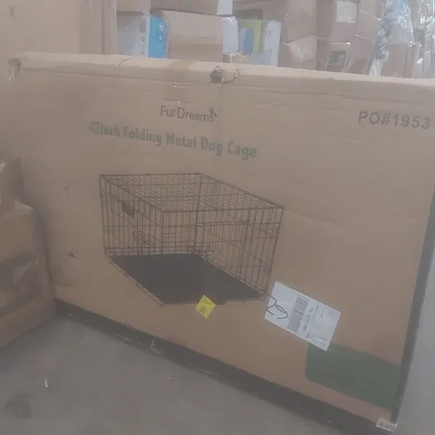 BOXED FUR DREAMS 42" FOLDING METAL DOG 
