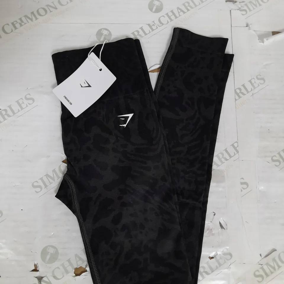 GYMSHARK ADAPT PATTERN SEAMLESS BODY FIT LEGGINGS IN BLACK SIZE XS